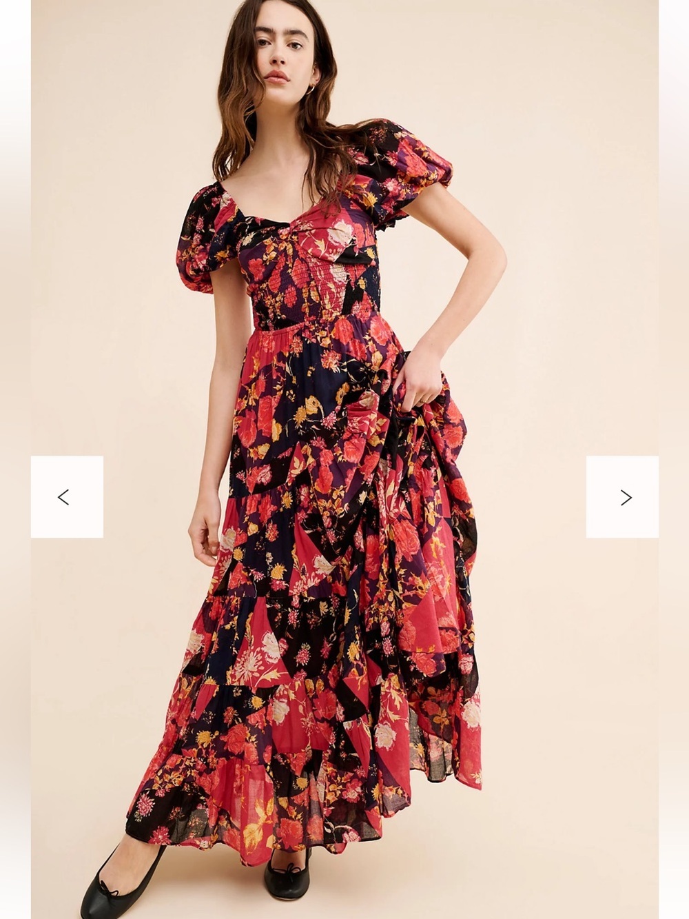 Free People Sun-drenched Maxi Dress Size Small Boho Cottagecore Floral - Picture 1 of 8